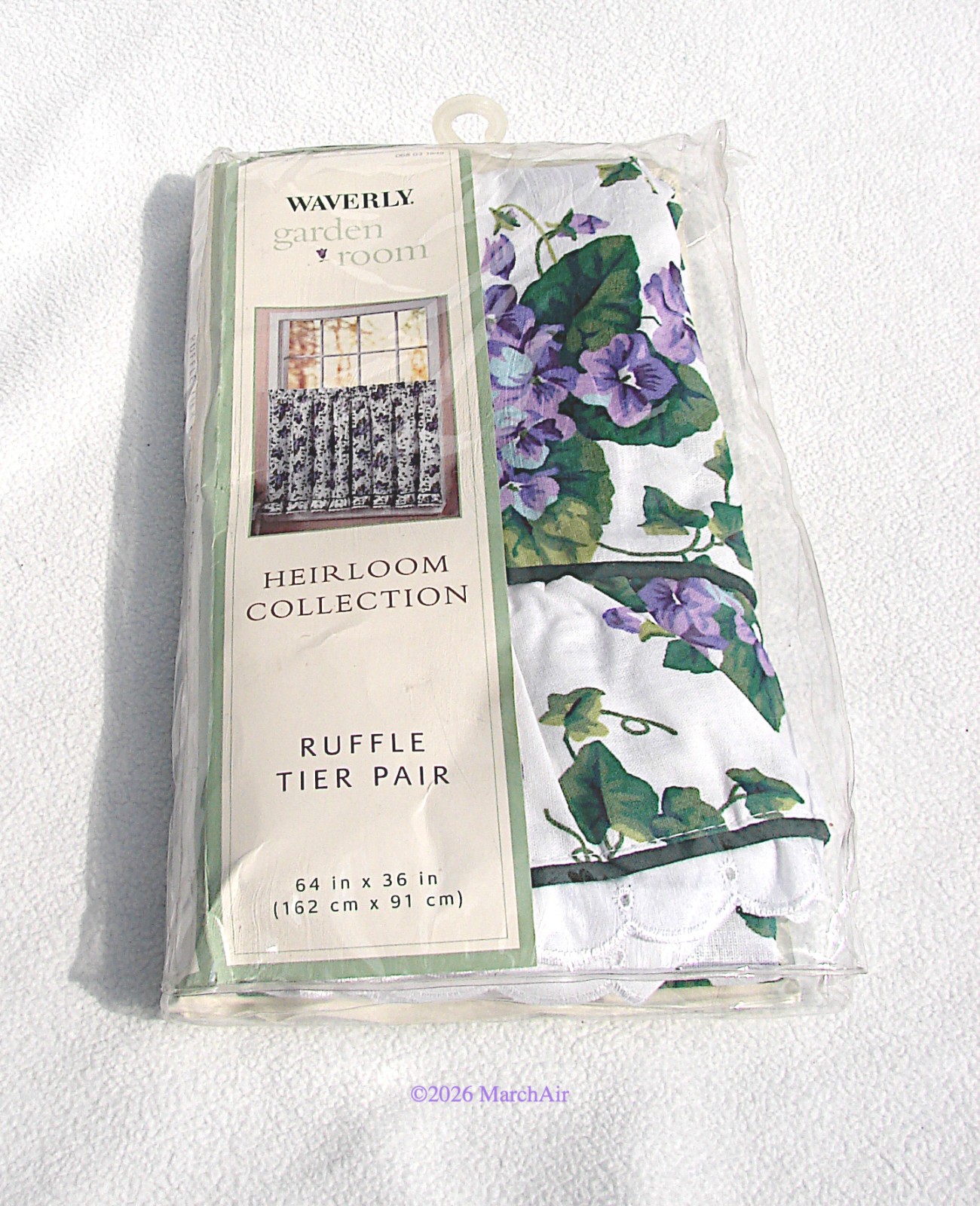 Sweet Violets Waverly Garden Room Ruffle Tier Pair 64×26” Medium Weight Unlined