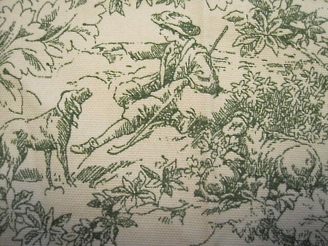 VICTORIAN SCENE TOILE DRAPES PAIR COTTON PLEAT TOP 80’W/55″L x 2 WAVERLY