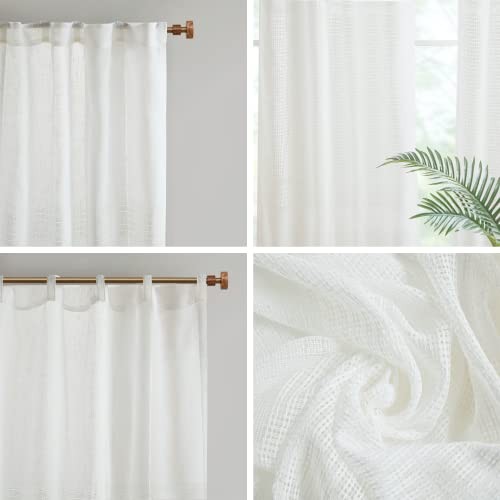 Aida 2-Panel Pack Sheer Curtains, Yarn Dye, 37″W x 84″L (Pack of 2) White