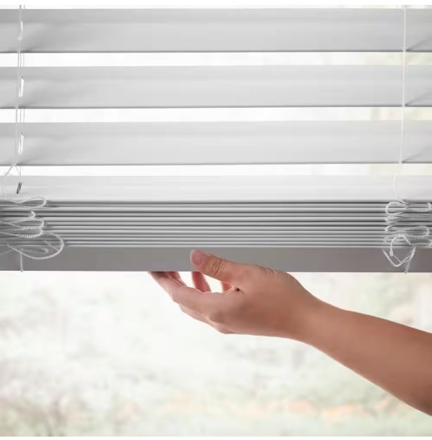 White Cordless Faux Wood Blinds 2 in. Slats – 35.75 in (35.25) W x 36