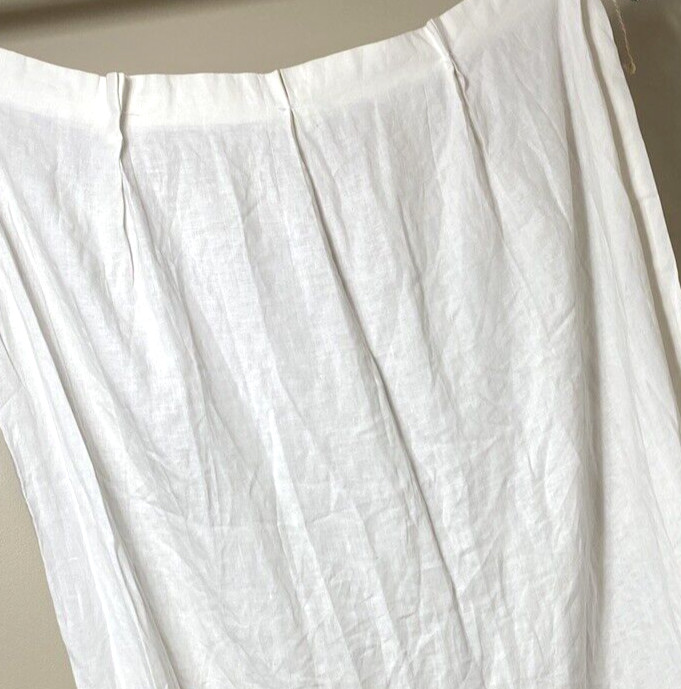 Custom Made Vintage Curtain Panel Ivory Off-White 92 Long Drape Luxe Pinch Pleat