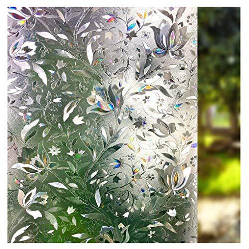 Window Film, Decorative Window Privacy Film, 3D Stained 17.5 x 78.7 Inch 3d