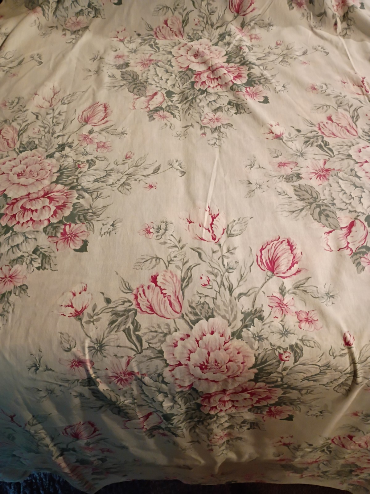 VINTAGE ROSE WINDOW CURTAINS (1 Pair, 64×85”) Valance Panel And Tiebacks “USA”