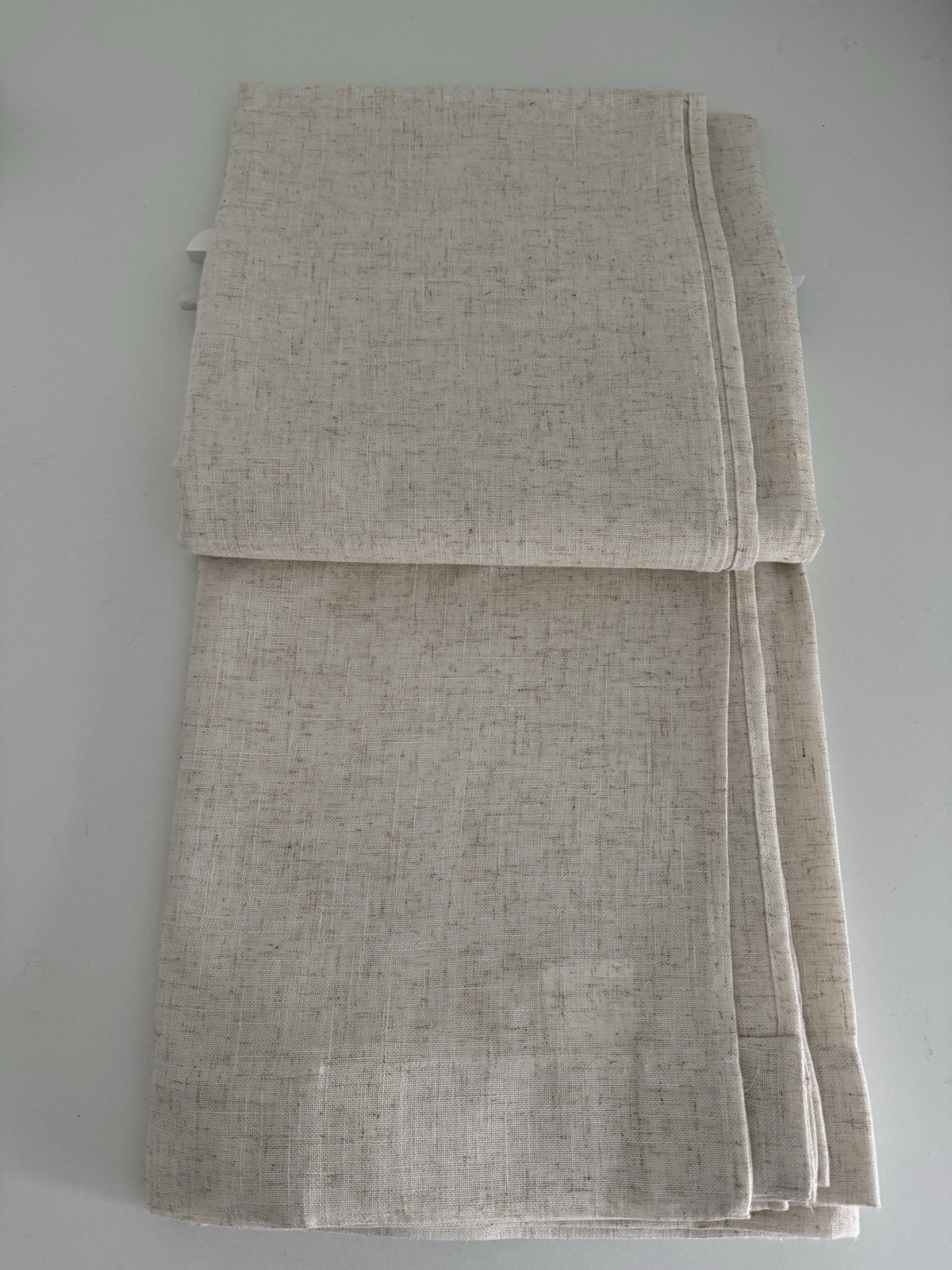 New Laura Ashley Window Curtains 2 Wide Panels 52 x 84 Linen Natural Back Tab