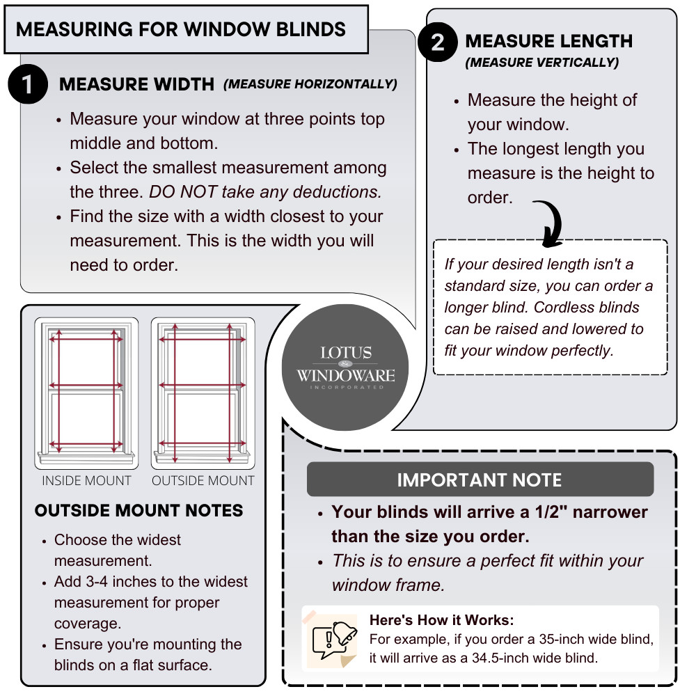 LOTUS & WINDOWARE Cordless Faux Wood Blinds, Smooth, Snow White, 2 Inch Horiz…