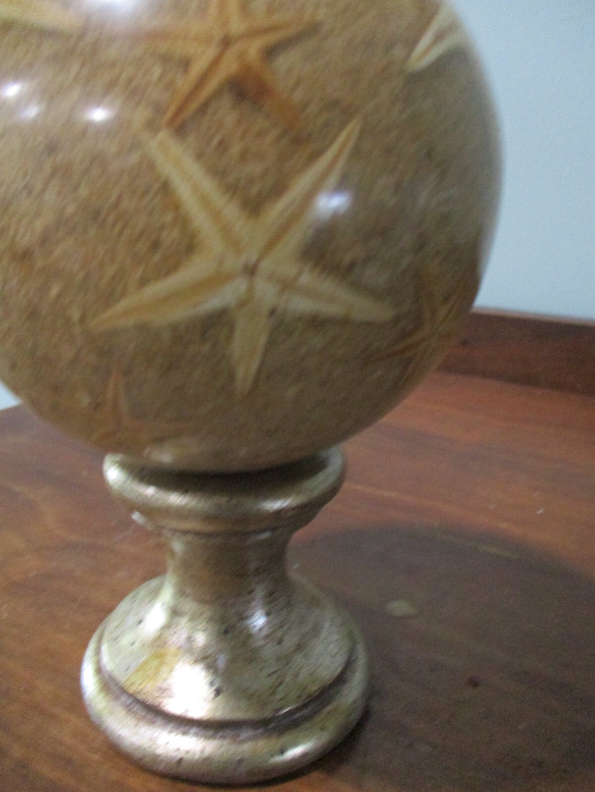 Murano Ocean starfish on sand sphere globe Curtain Rod Finial