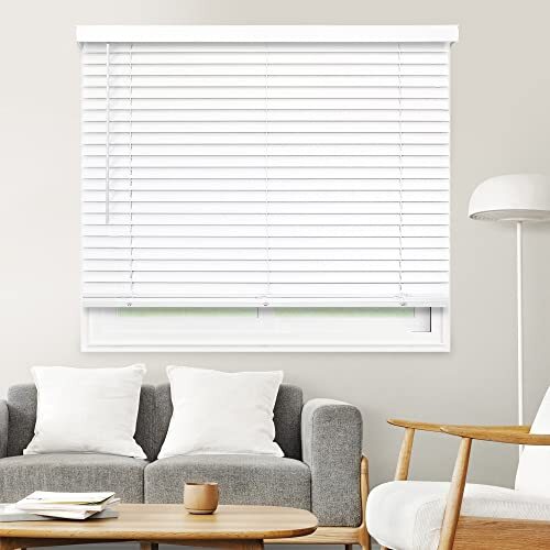 CHICOLOGY Faux Wood Blinds , Window Blinds , Wood Blinds , Window Shades , Windo