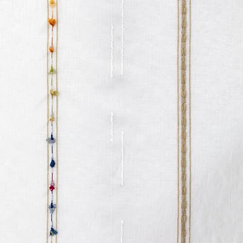 Faux Linen Stripe Pattern Sheer Curtains for W39 x L84 Inch Sheer 16