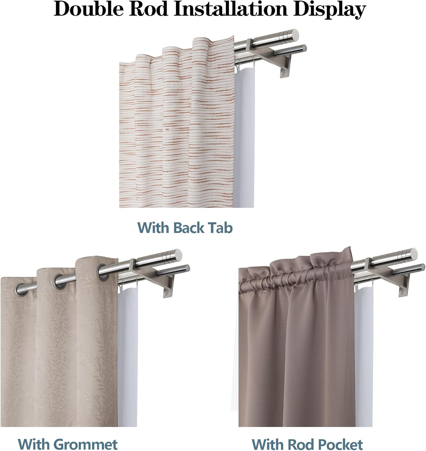 2 Panels 100% Blackout Curtain Liners, 100% Darkening Thermal Insulated Blackout