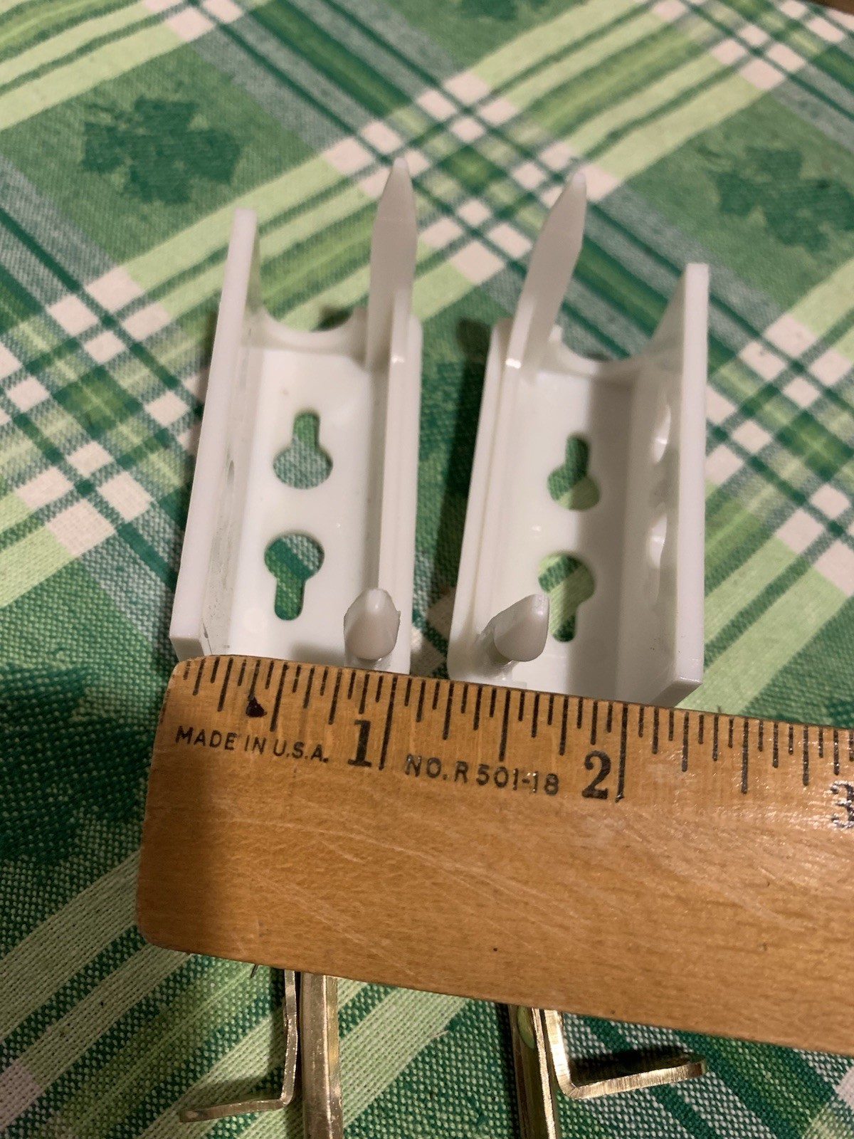 ❤️Inside Mount Curtain Valance Rod Bracket Lot Of End Pieces White Plastic