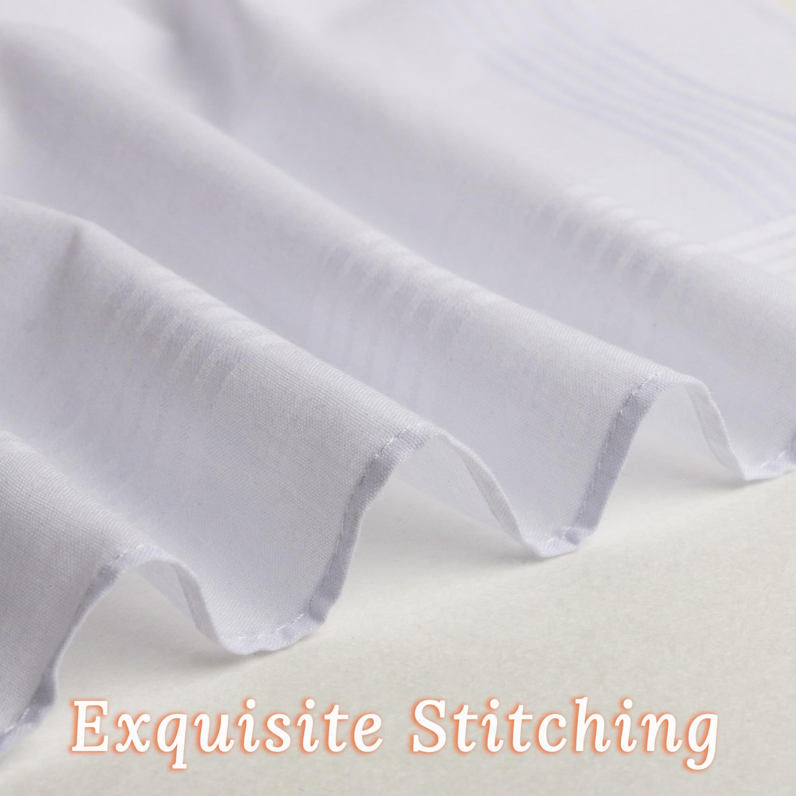 NIMeng Handkerchiefs for Men Pure Cotton Soft White Hanky 16inch,