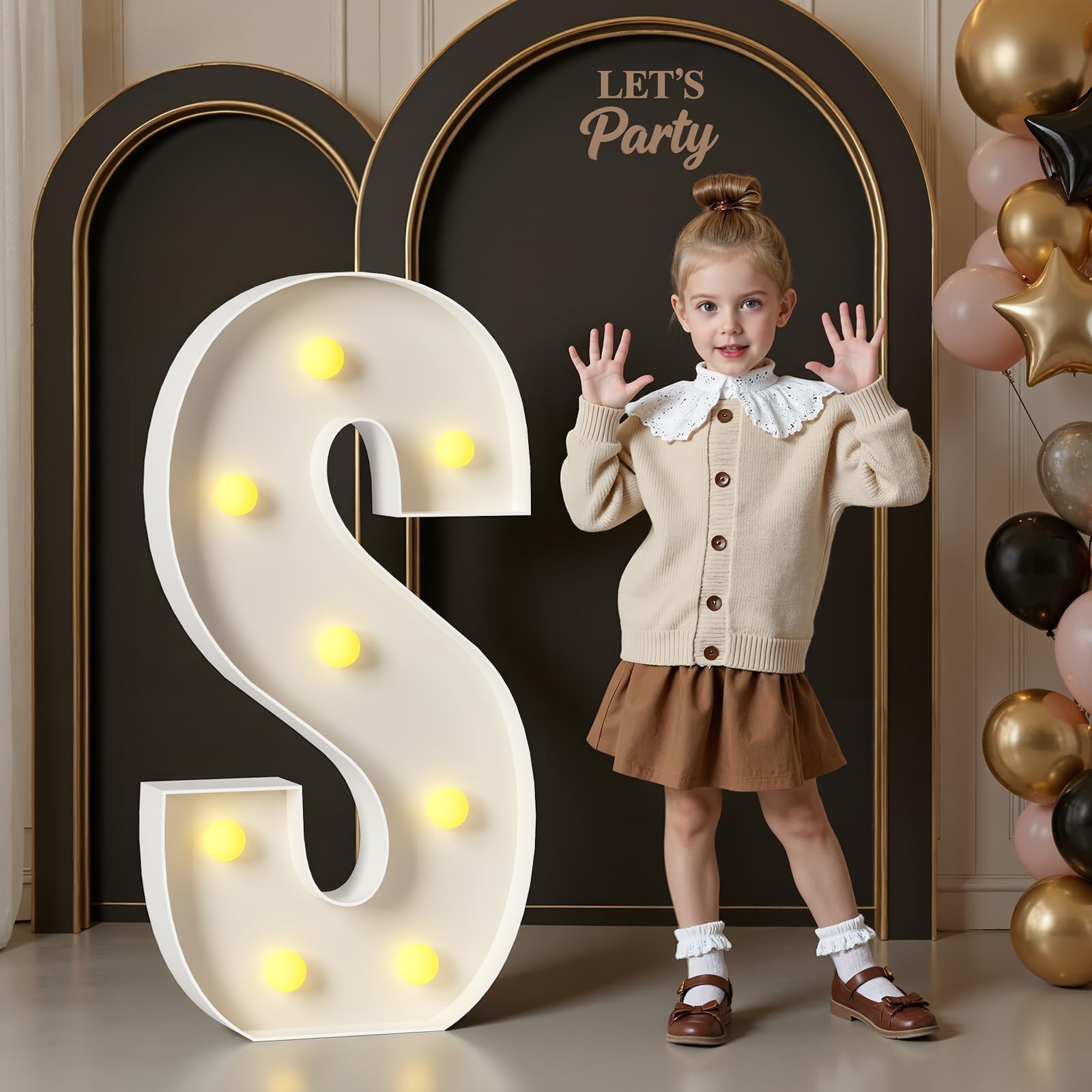 Marquee Letters 3 Feet Tall, 3FT Large Light up Letters S, Big Sign S with Wa…