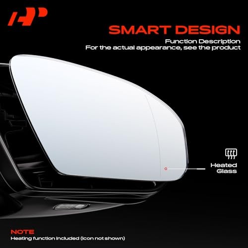 2-PC Driver and Passenger Side Heated Mirror Glass with Backing Plate