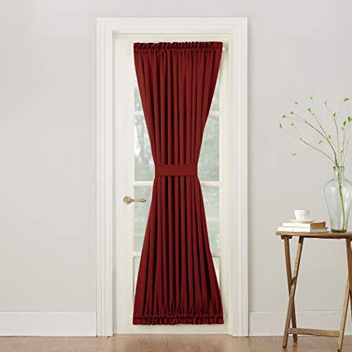 Barrow Energy Efficient Rod Pocket Door Curtain Panel, 54″ x 72″, Brick Red