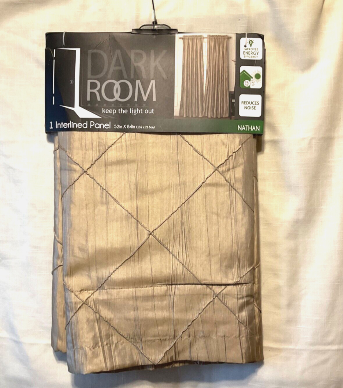 Nathan Dark Room Interlined panel 52″ x 84″ Gold NEW!