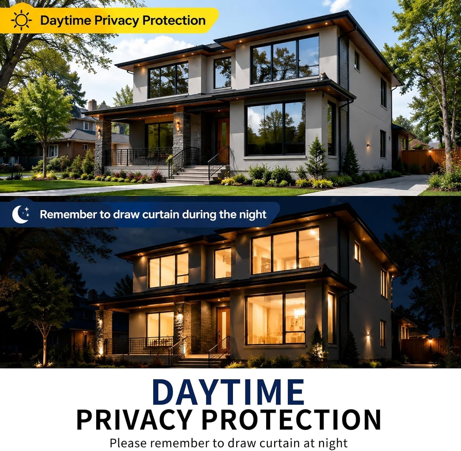 Reflective Static Cling Window Film – Daytime Privacy & Heat Control 17.5×6.5ft