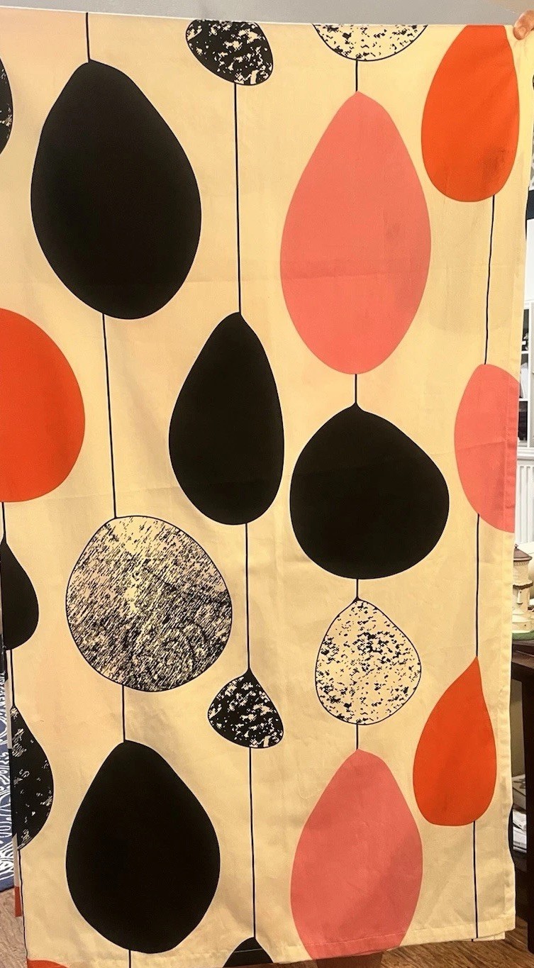 IKEA BOLLKAKTUS 57×98″ Black, Orange & Pink Balloons Curtain Panel