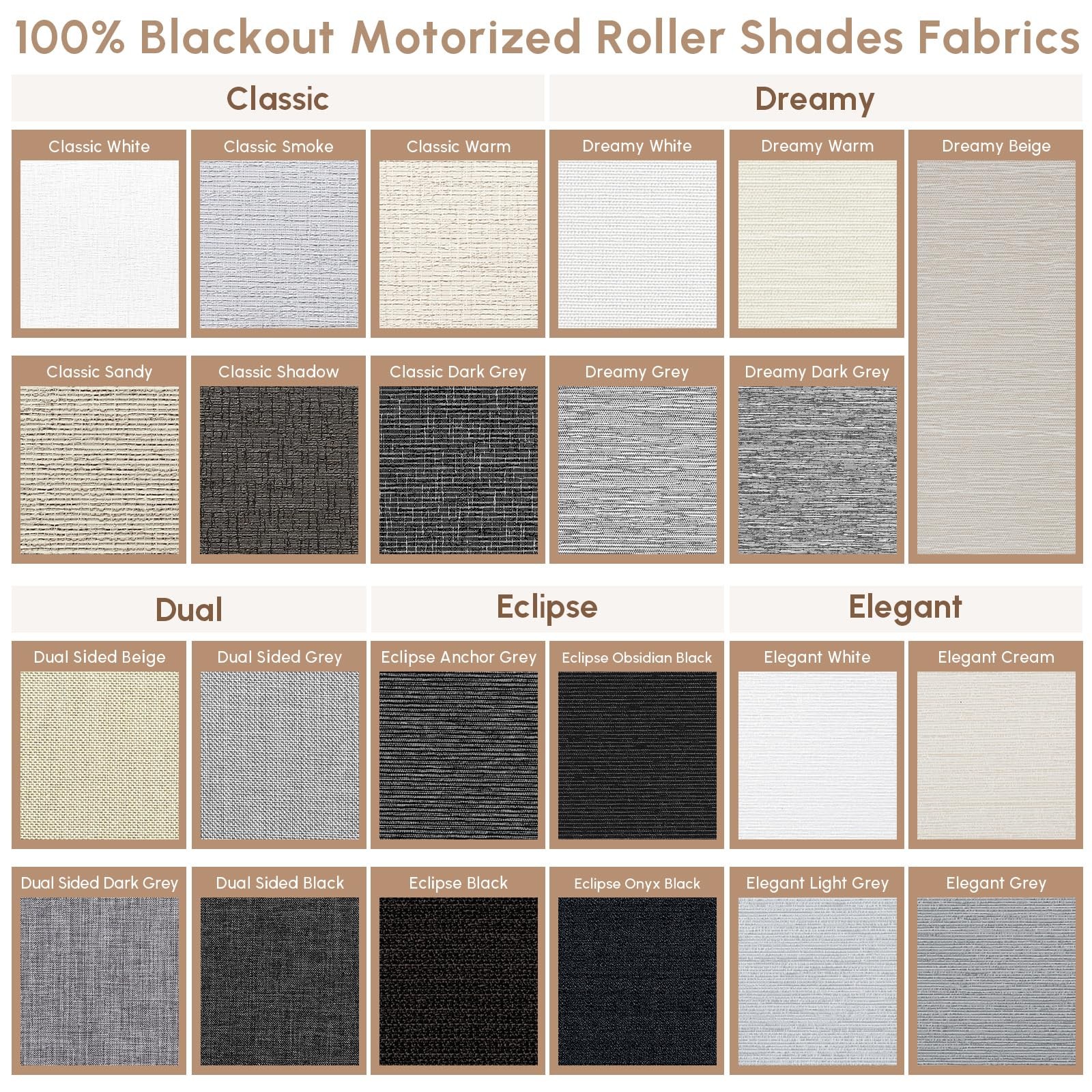 No Drill Motorized Blinds with Remote, 100% Blackout Roller Shades for Window…