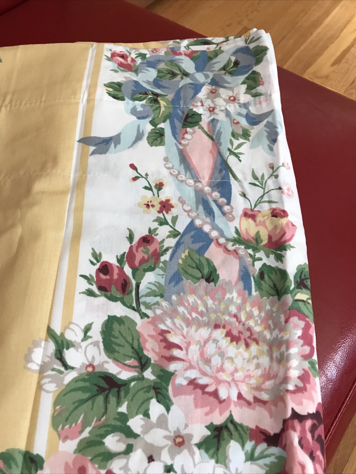 NWT Croscill Blouson Valance Yellow Floral 17.5″ L x 88″ W