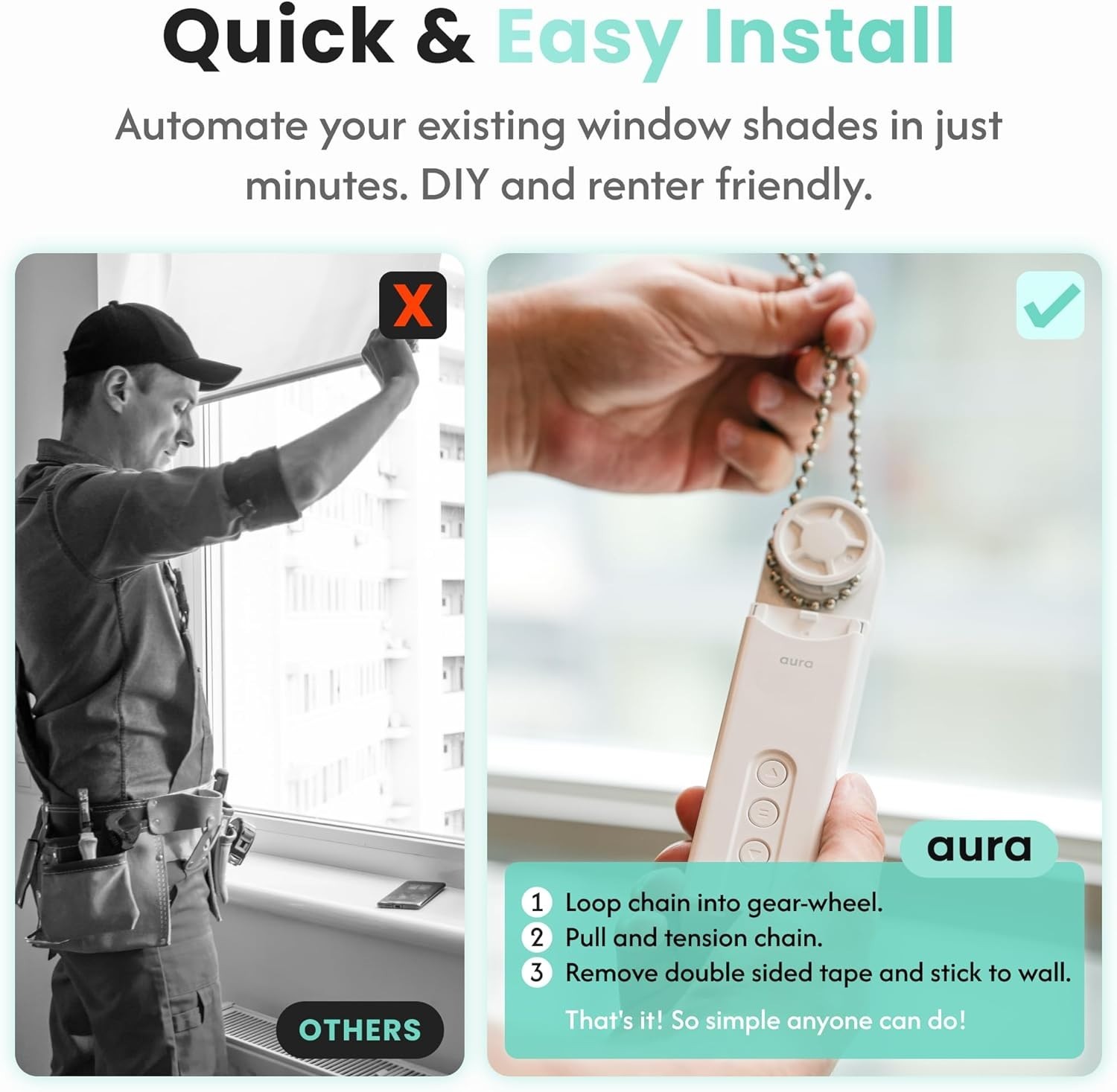 Aura Smart Shade Driver | WiFi Remote Control Blinds | Voice Control Alexa Go…