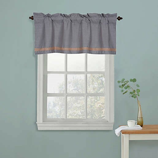 Coastal Life Beach Haven Window Valance in Grey, 50″ x 17″, NEW