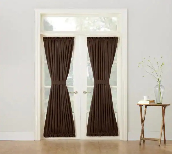 Chocolate Solid Rod Pocket Room Darkening Curtain – 54 in. W x 72 in. L