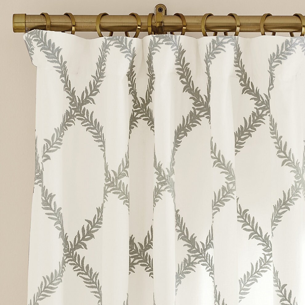 Ballard Designs Lucian Embroidered Trellis Drapery Panel…