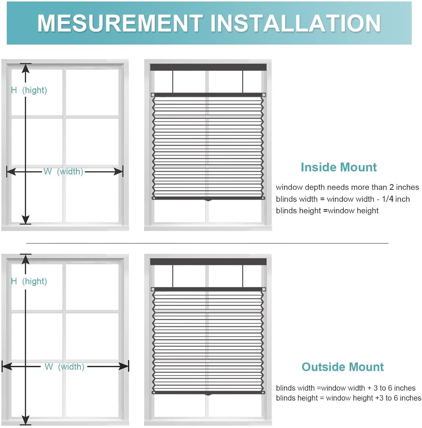 Cordless Top Down Bottom Up Cellular Shades, 35″ W x 72″ H, White