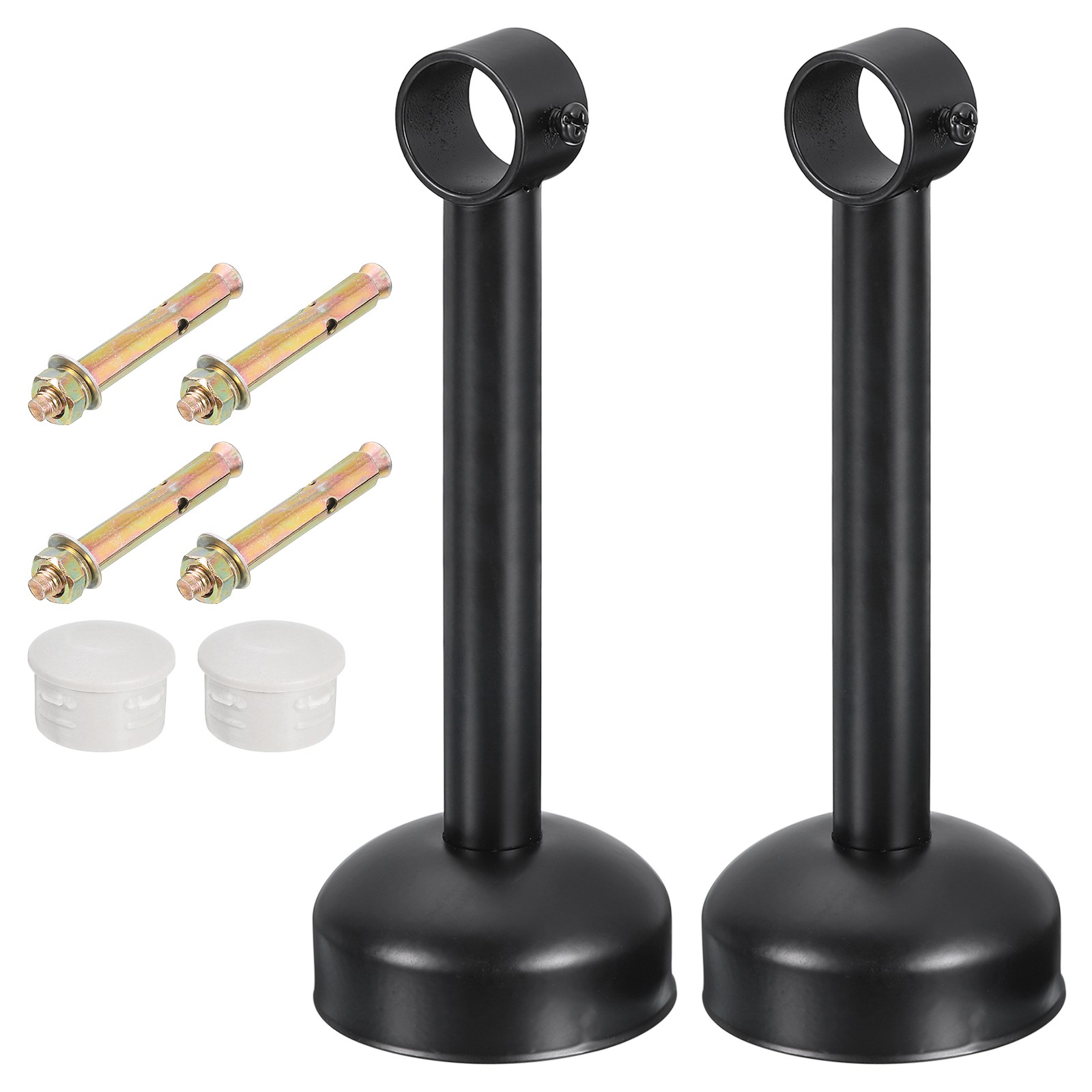 2 Set Ceiling Mount Curtain Rod Bracket 25x200mm Stainless Steel Rod Holders