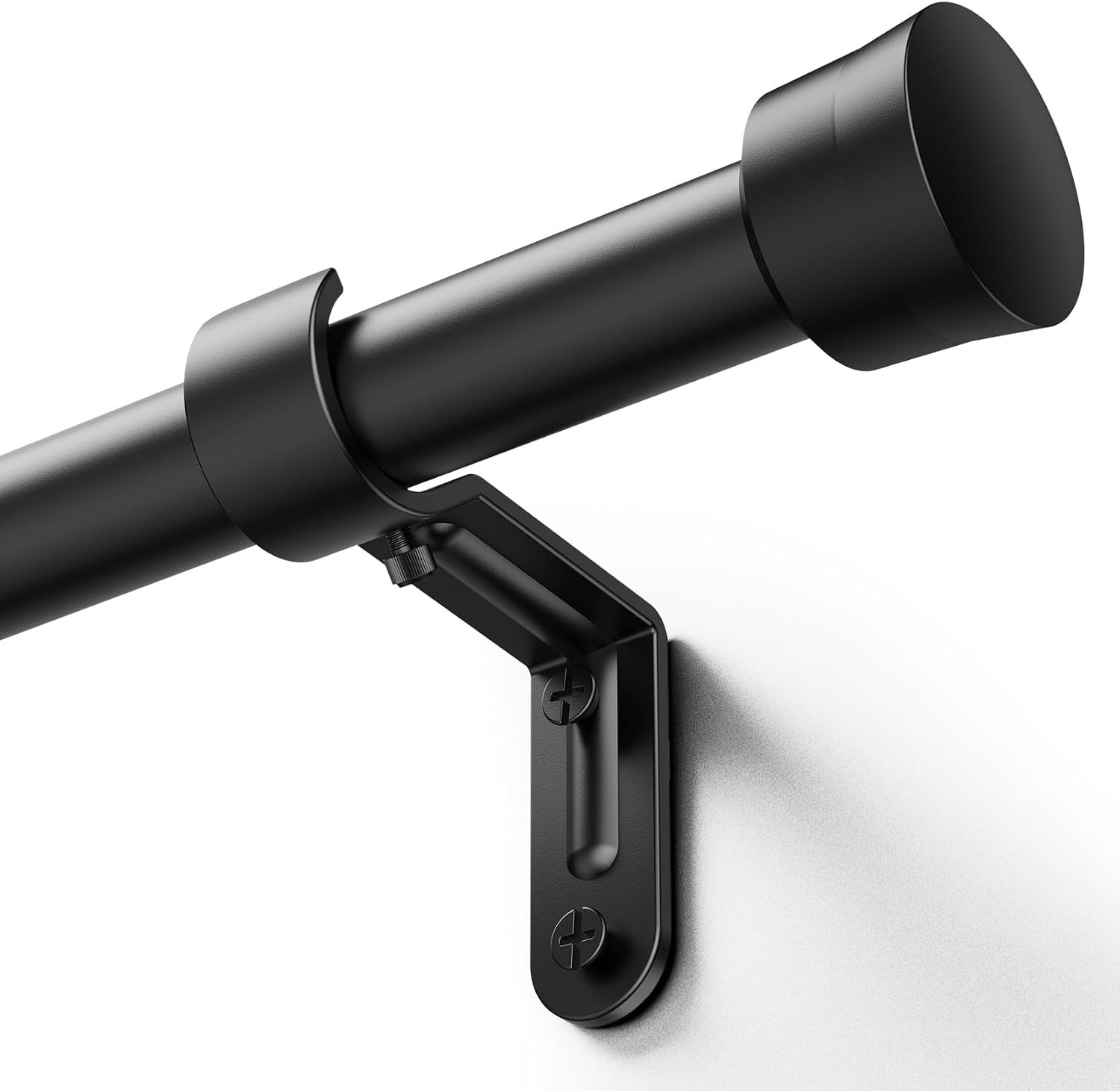 YaFex Curtain Rods 33-91 Inch, 6/8” Adjustable Black Curtain Rod for Windows, Sp