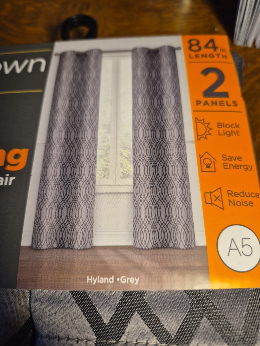 Sundown Room Darken Curtain 2 Panel Hyland Gray 52″WX84″L NEW Free Shipping