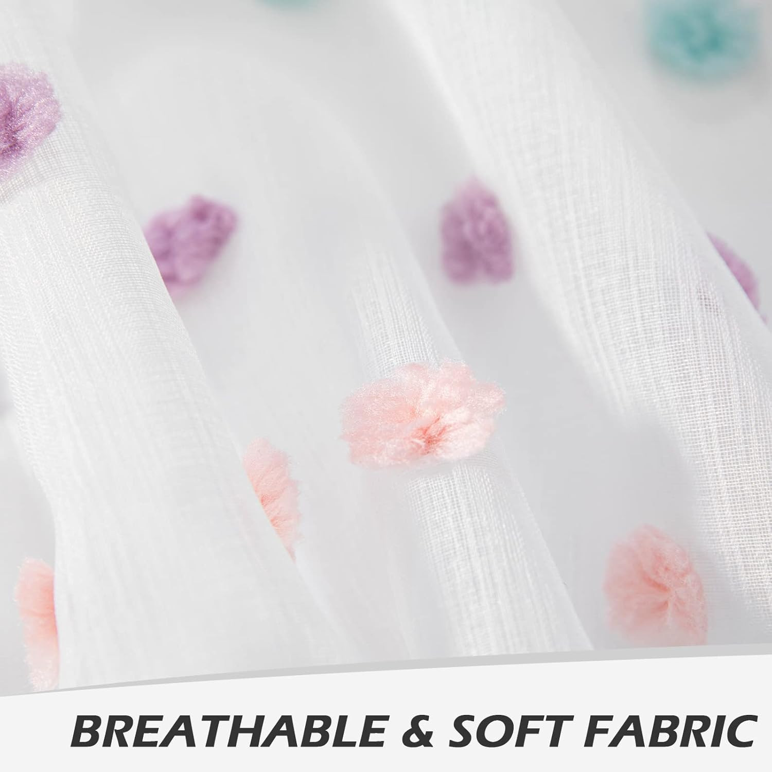 Small Curtains for Kitchen Windows Rainbow Pom Pom Curtains for Bedroom Light Fi