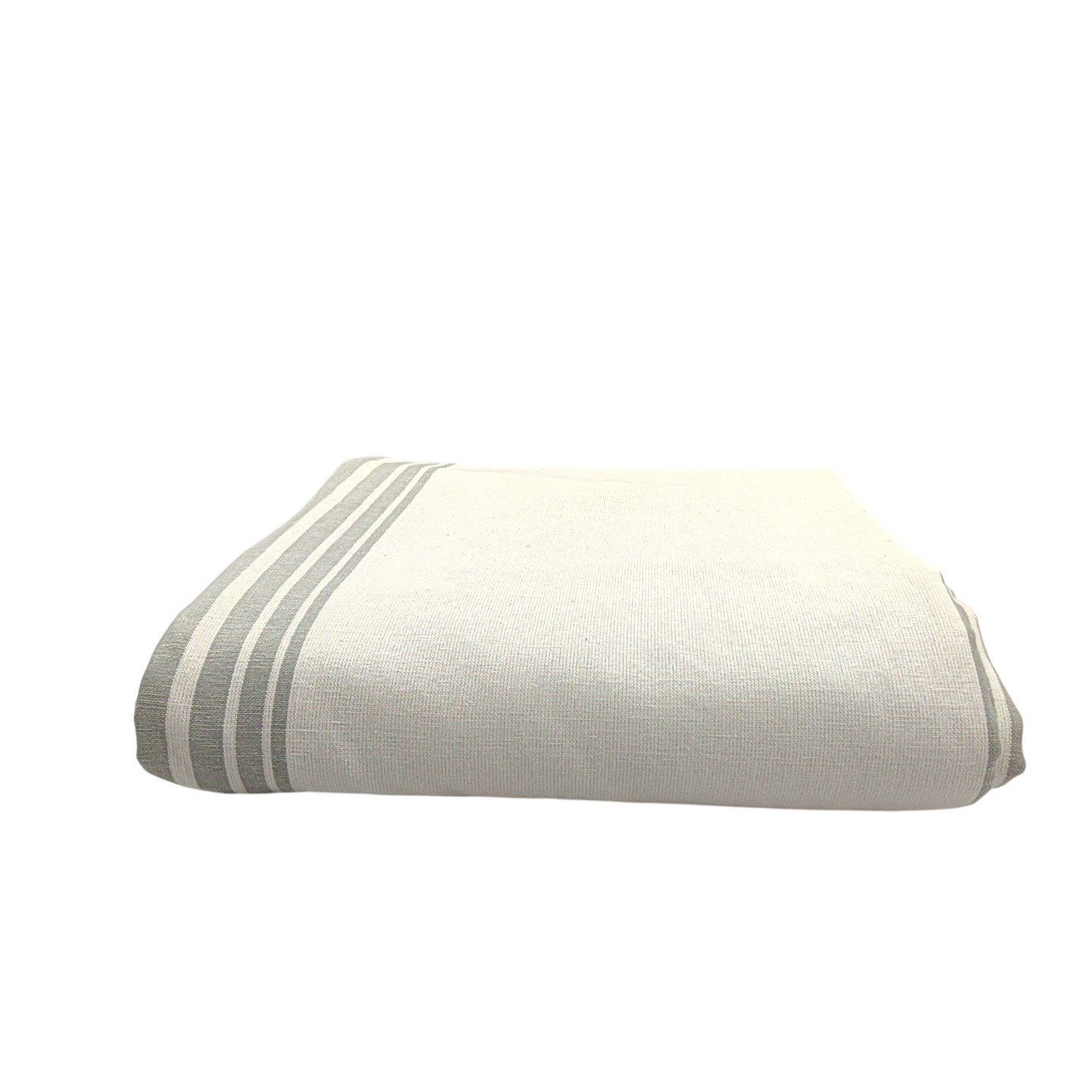 Quince Home Stripe Linen Cotton Room Darkening Curtain Ivory/Sage Green 48X96