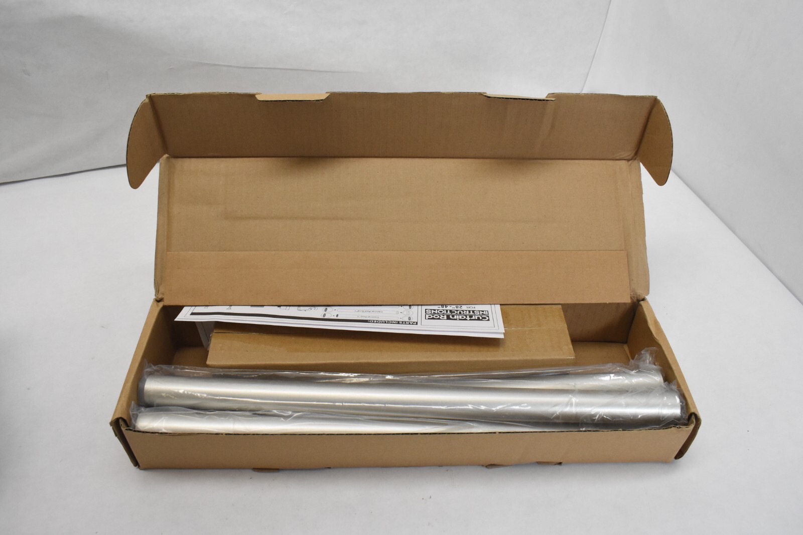 Simewin Curtain Rod 28″ – 48″ Silver Color 1″ Diameter LKCR002-S-28-48
