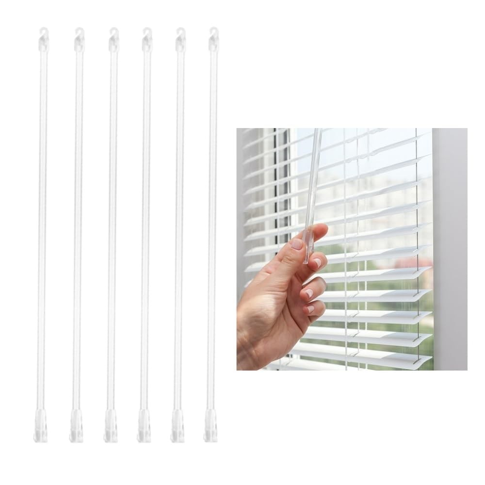 6 PCS 17 Inch Vertical Blinds Replacement Rods Clear Window Blind Wands