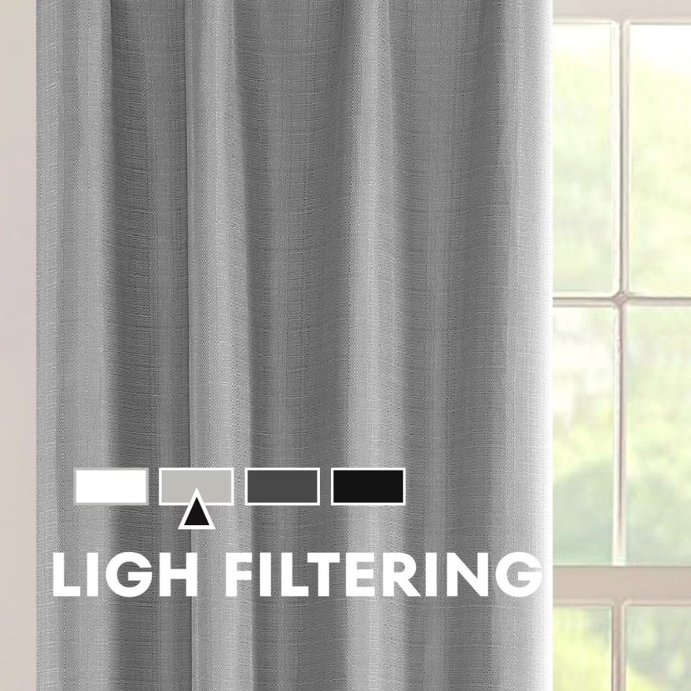 Southport Textured Light Filtering Curtain Panel Pair, Set of 2,40″W x 63″L*
