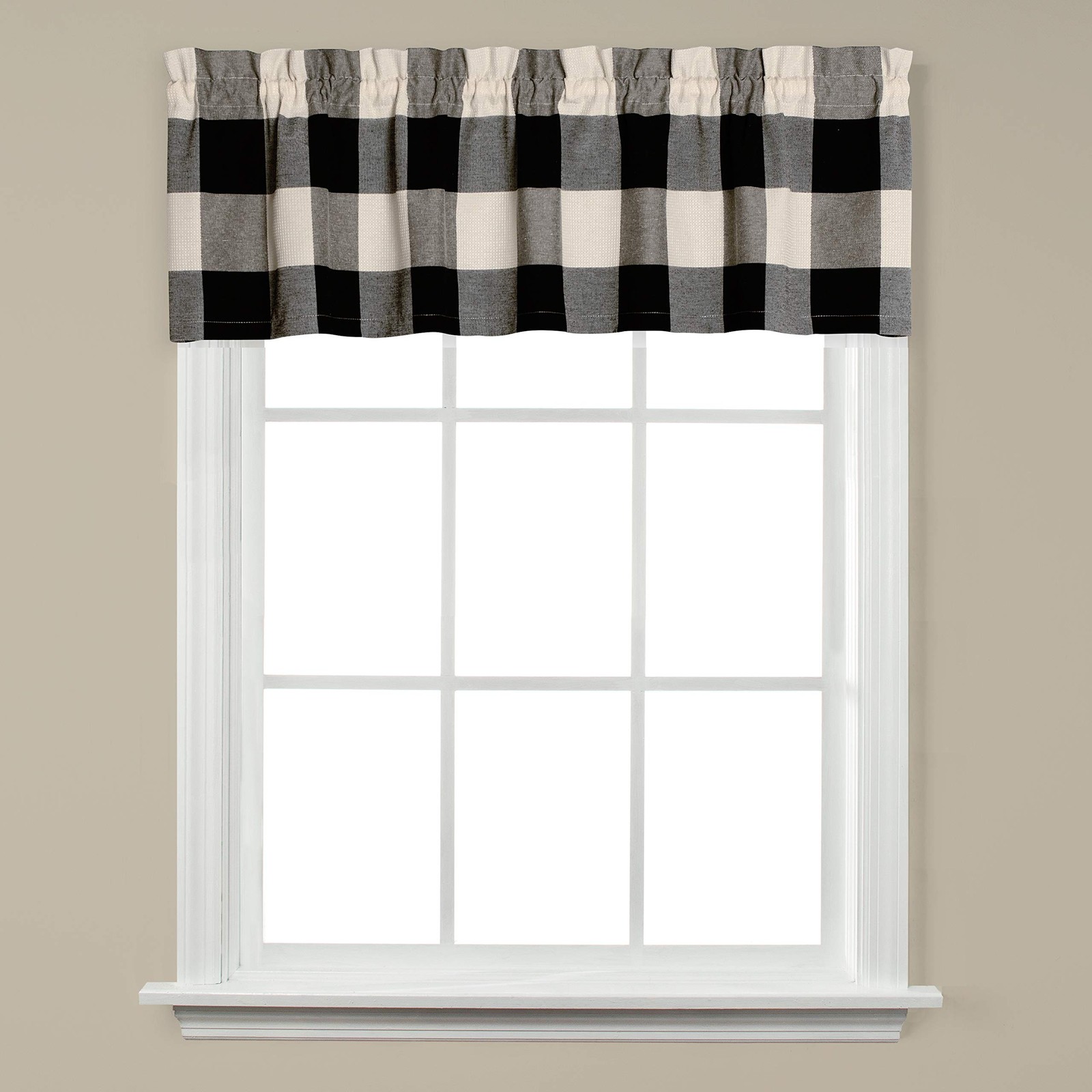 SKL Home Grandin Curtain Valance, 58″ x 13″, Black/Natural