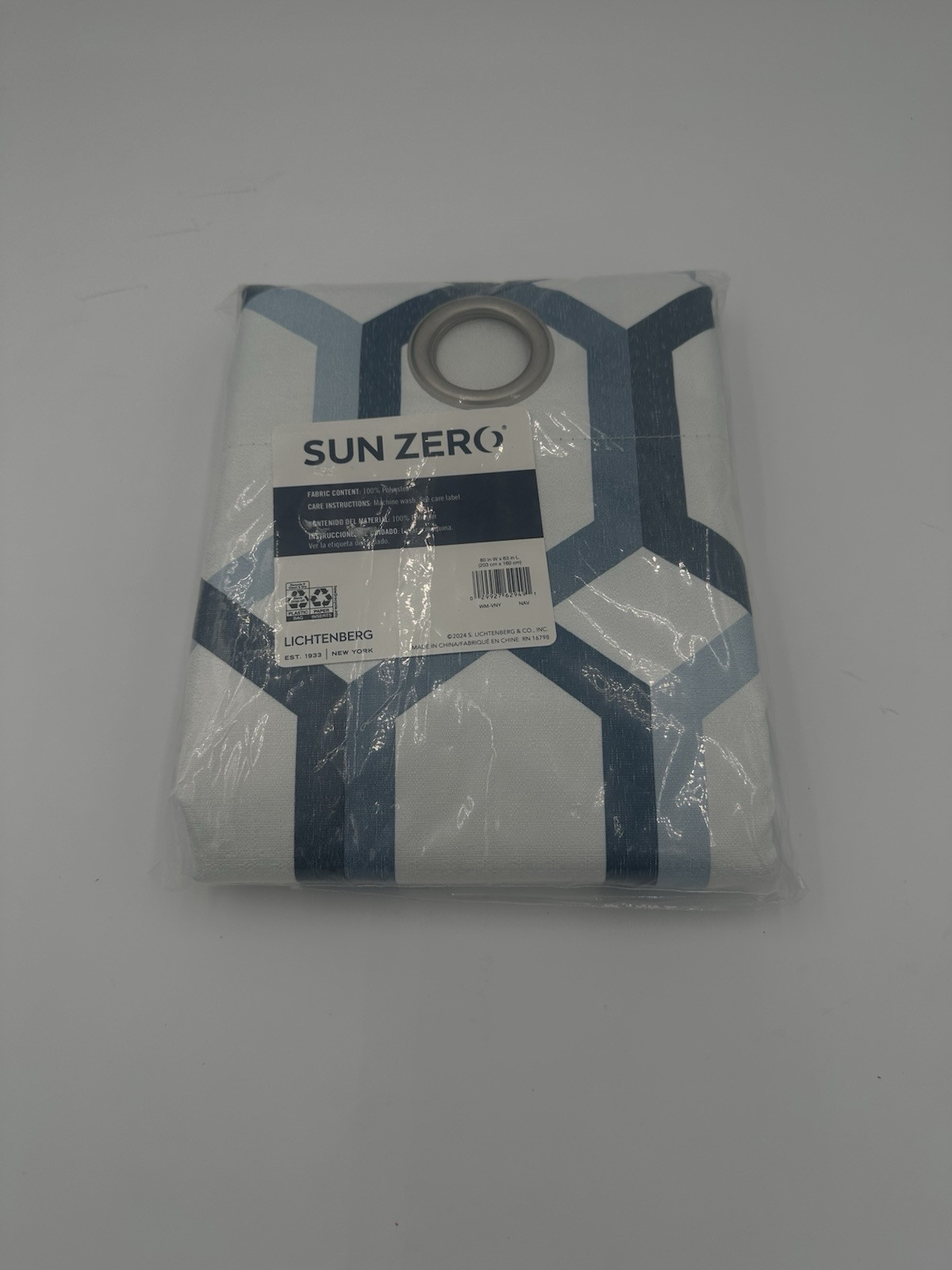 Sun Zero Arlo 2-pack Textured Geometric Print Curtain Panel Pair, 63″x80″