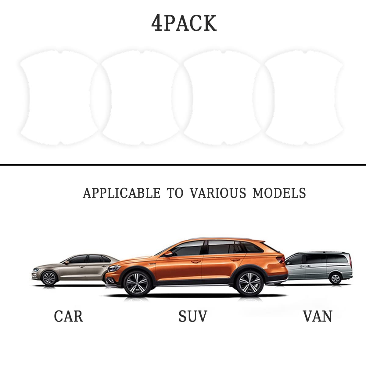 4PCS Carbon Fiber Car Door Handle Protectors, Universal Anti-Scratch Guard St…