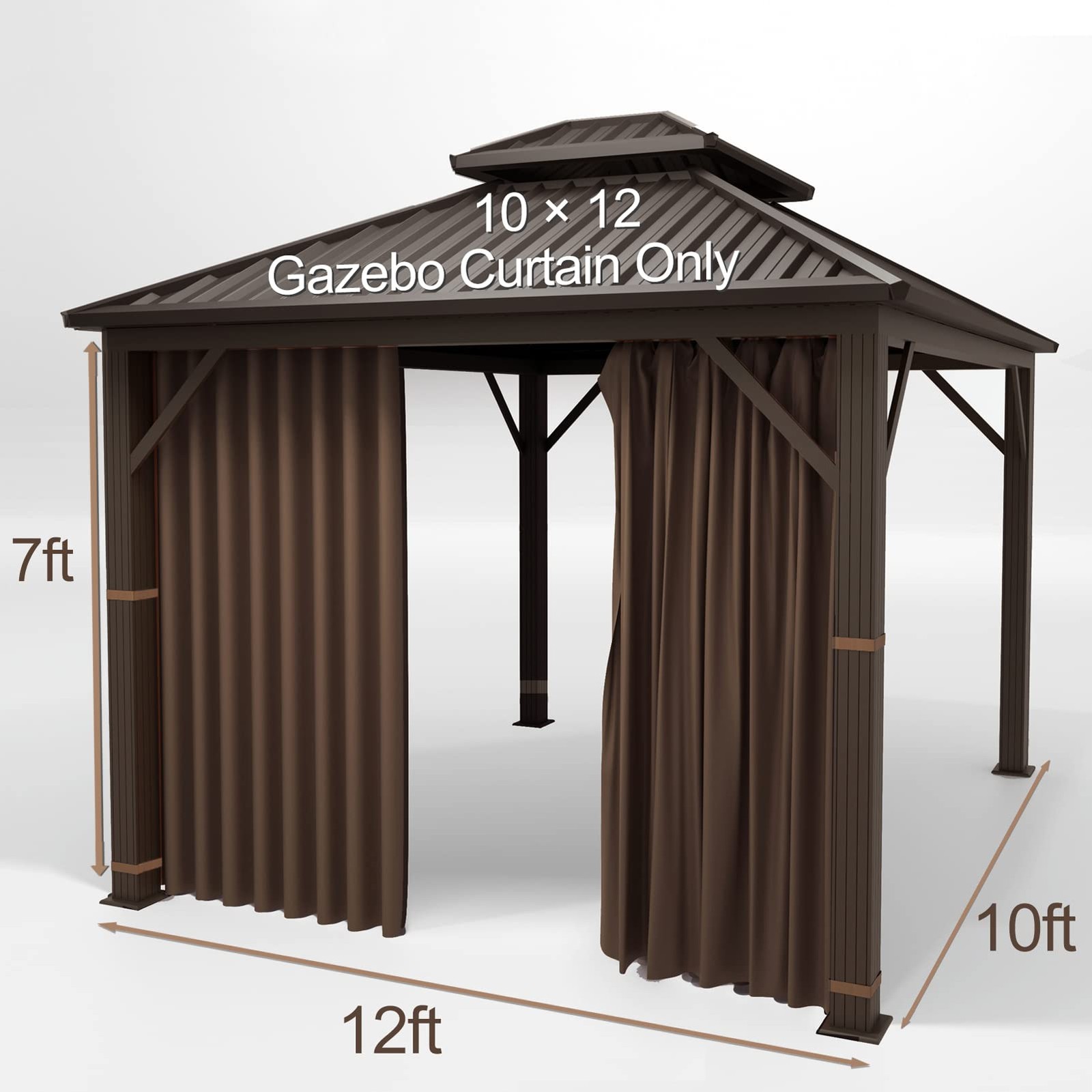 Gazebo Universal Replacement Privacy Curtain – Hugline 10′ x 12’Gazebo Side Wall