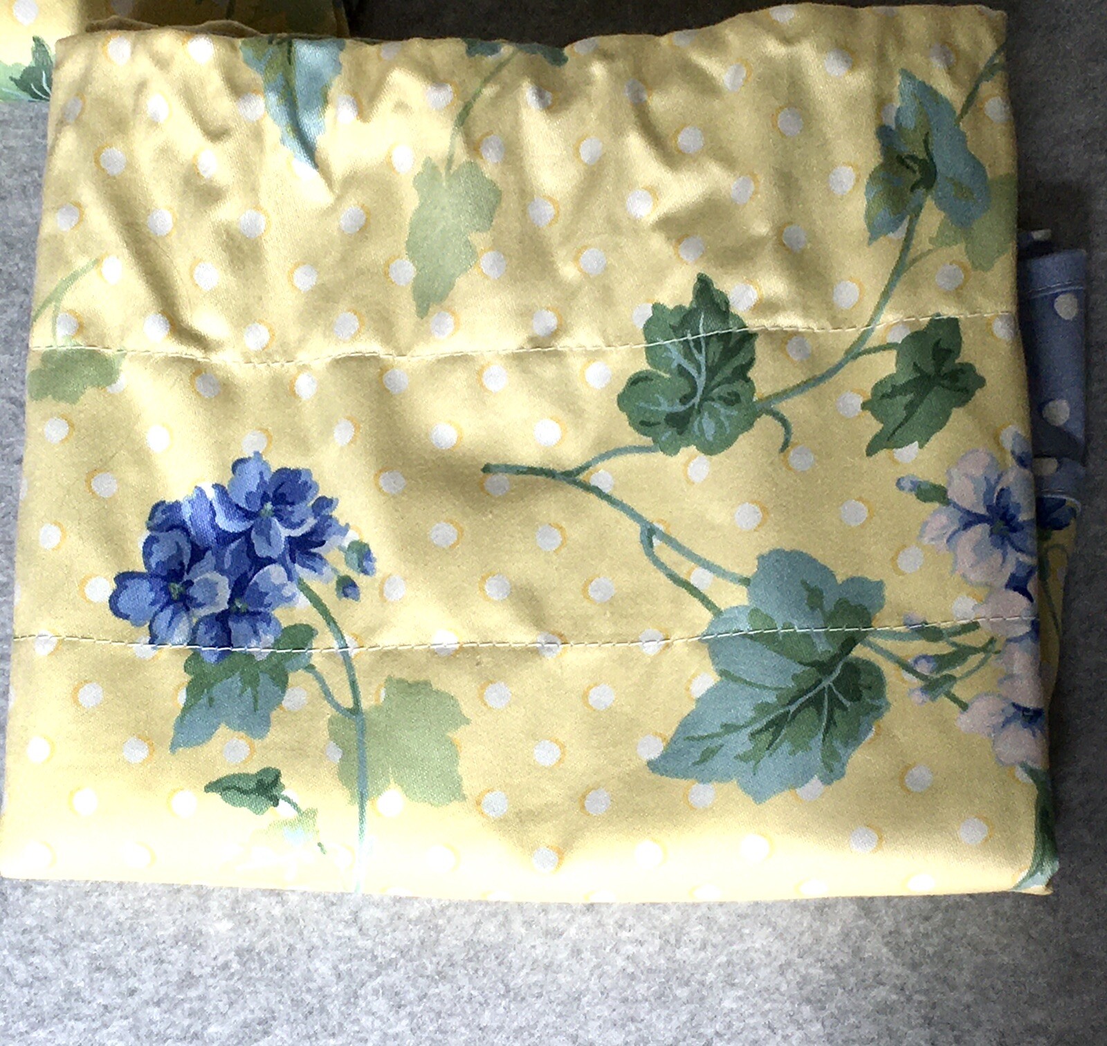 Waverly Valance Blossom Hill Hydrangea Yellow Blue Valance Dots 76 x 17 Cottage
