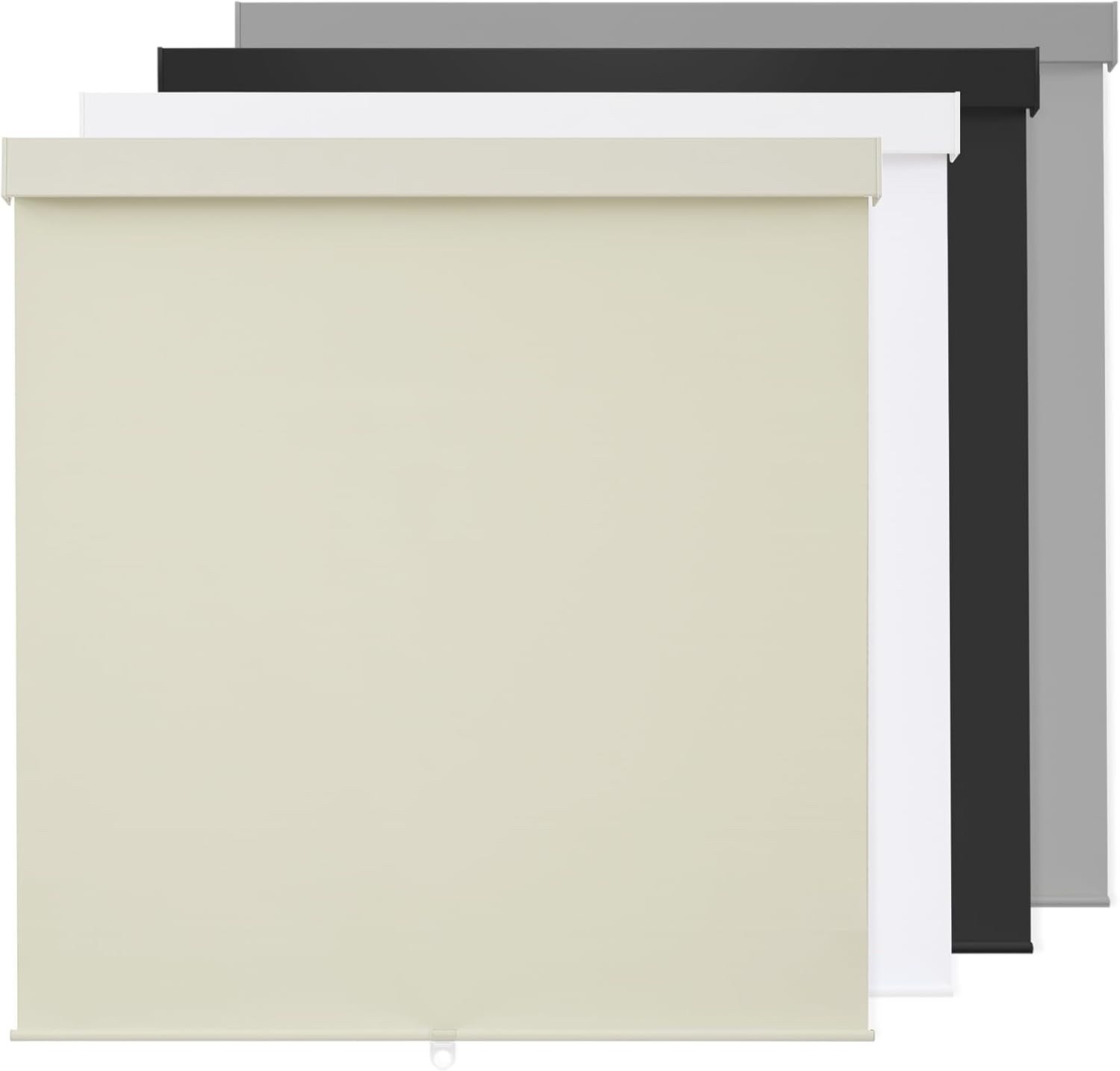 Ivory Blackout Cordless Roller Shades 34″ W x 72″ H for Home & Office