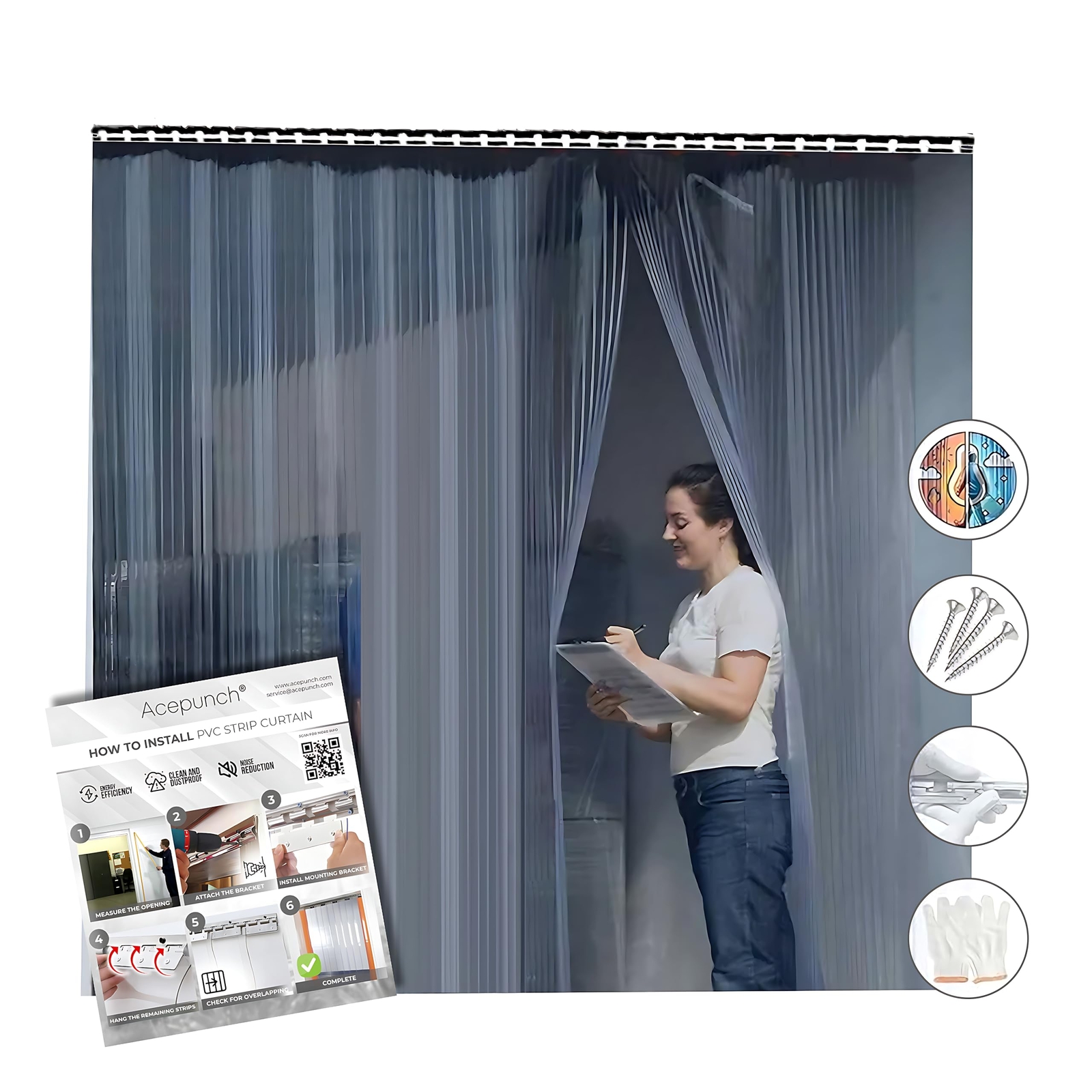 Clear PVC Strip Door Curtain – 4×7 Ft Waterproof for Commercial Use