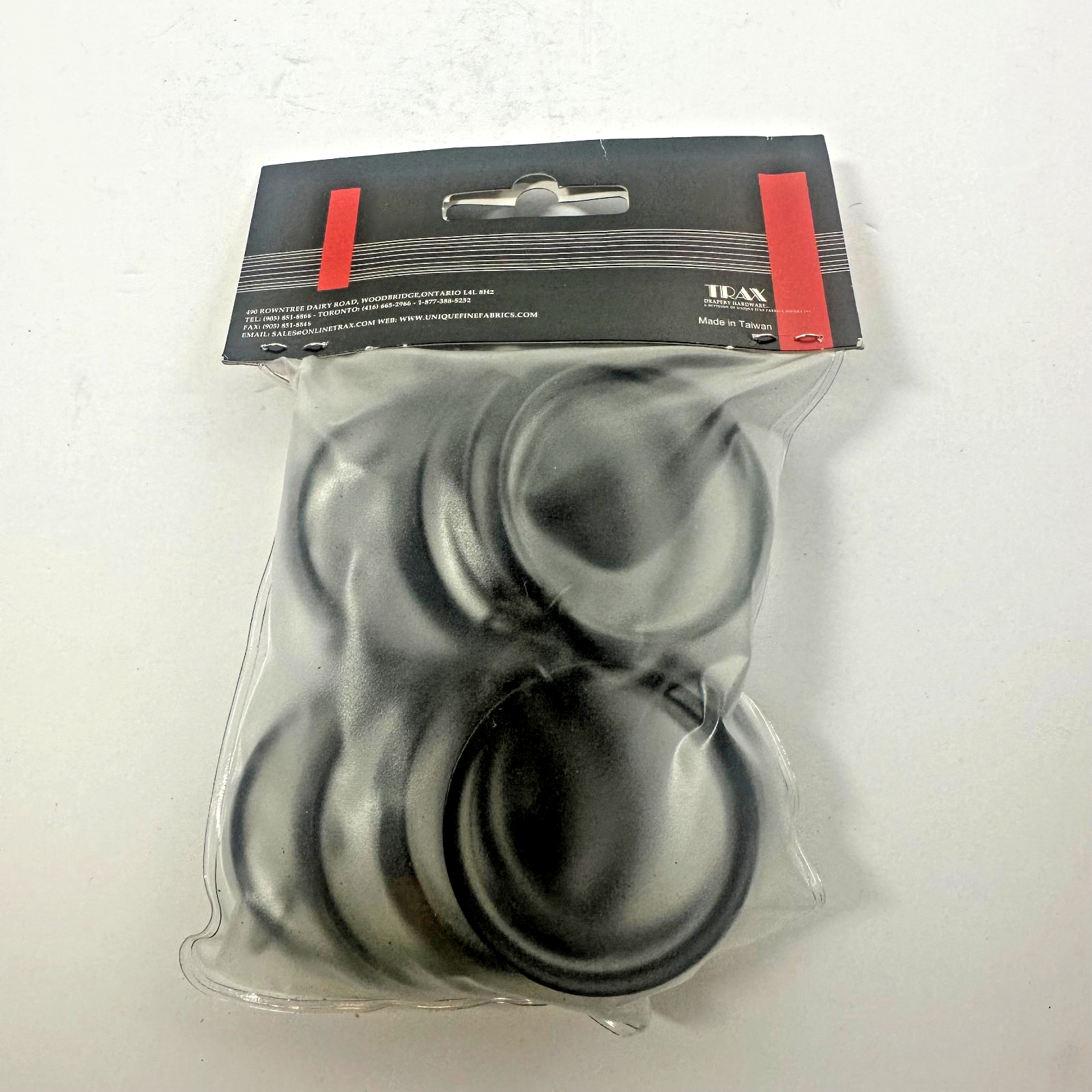 Trax Drapery Black Flat Decorative Rings For 1-1/8″ Drapery Rod 1O/PK URGF BLACK