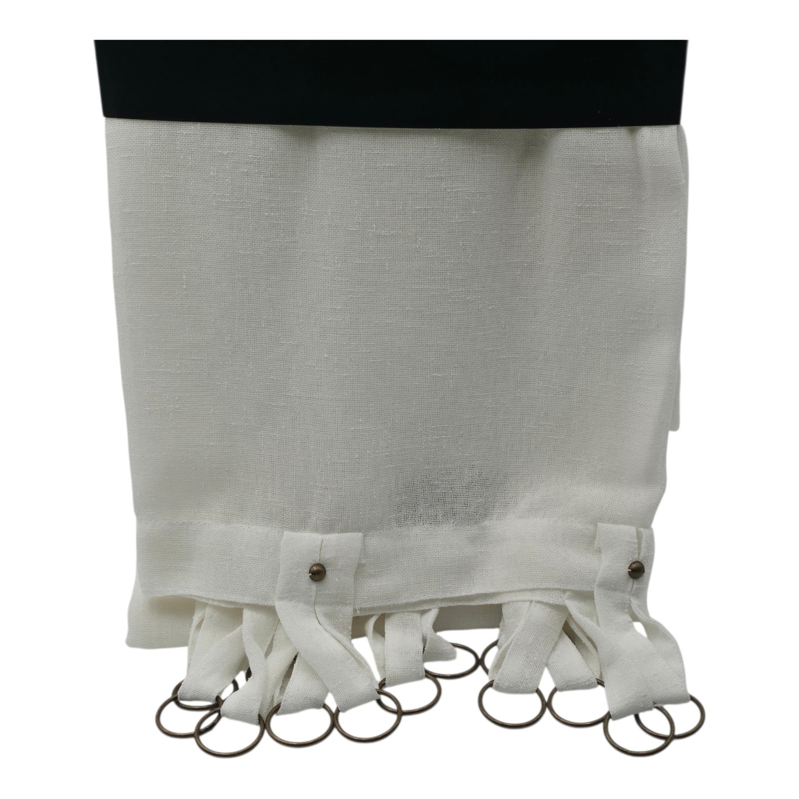 Ralph Lauren Set of 4 Linen Blend Curtains White 52×84 Drapes w/ Rings NEW