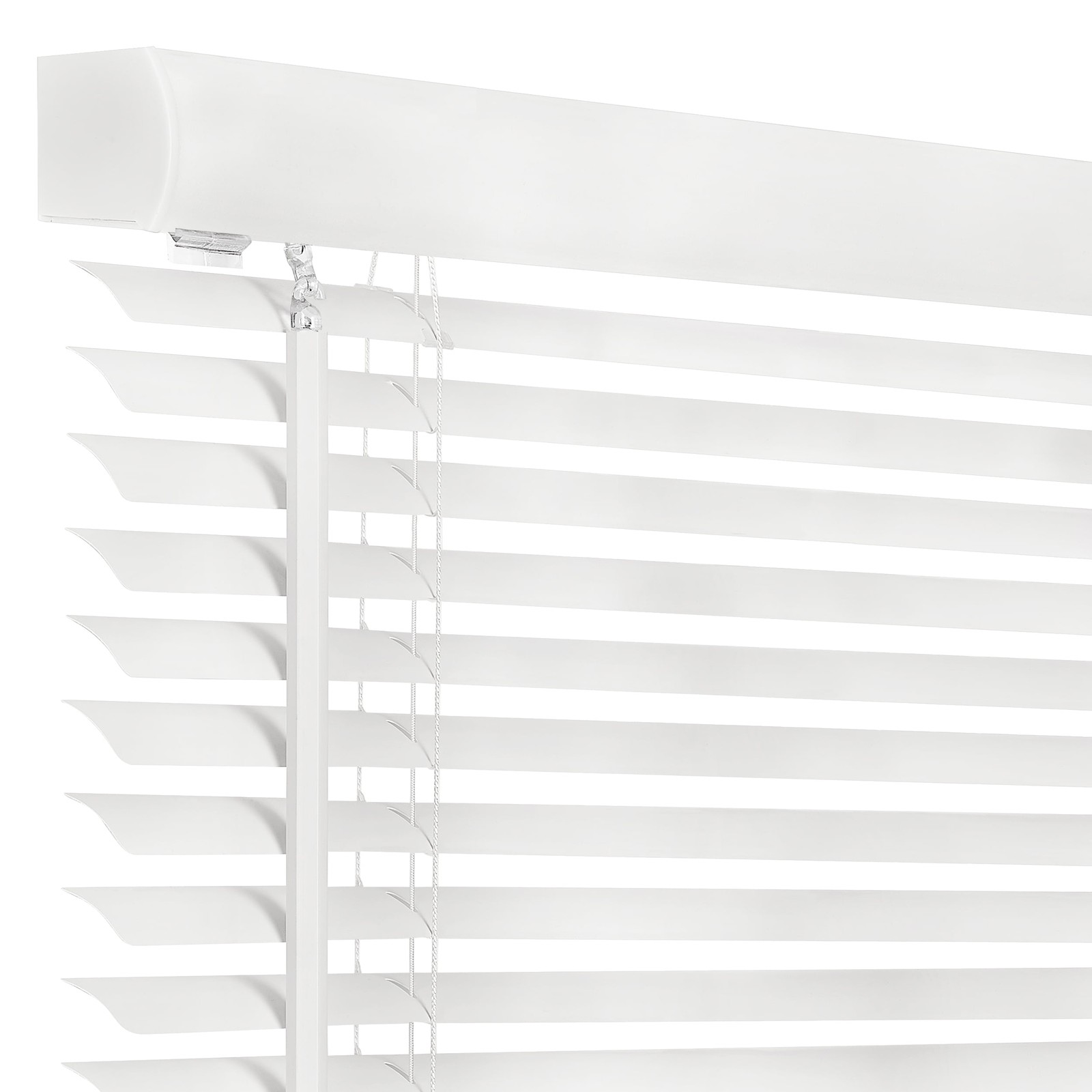 Indoor Cordless Vinyl Light Filtering Window Mini Blind, Pearl White,64″ Lx52″ W