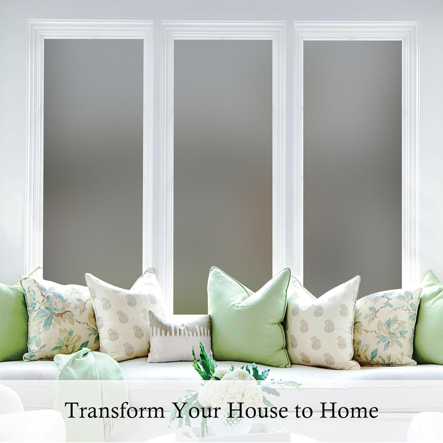 Static Cling Privacy Window Film UV Blocking Frosted Gray 78.74 x 23.64″ No Glue