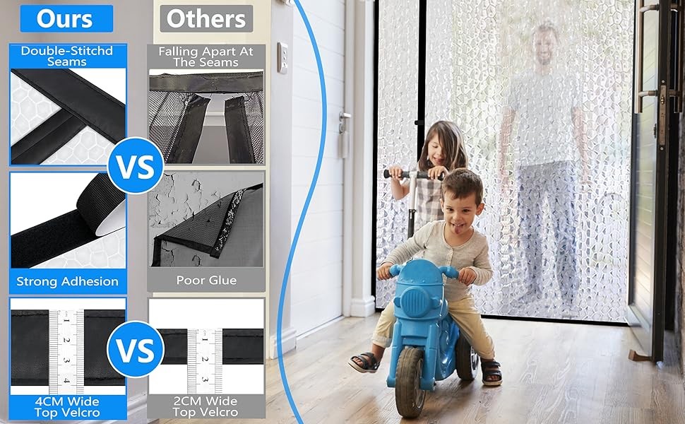 Magnetic Thermal Insulated Door Curtain,Waterproof EVA Door Cover,Left Right