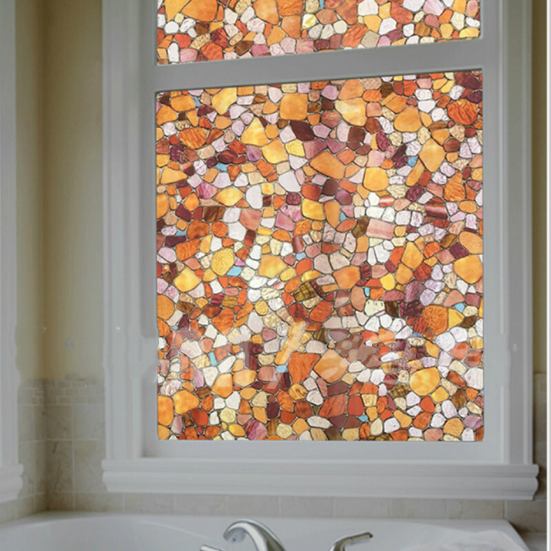 3D Mosaic Window Films Static Cling Glass Sticker Opaque Privacy Home Decor Chic