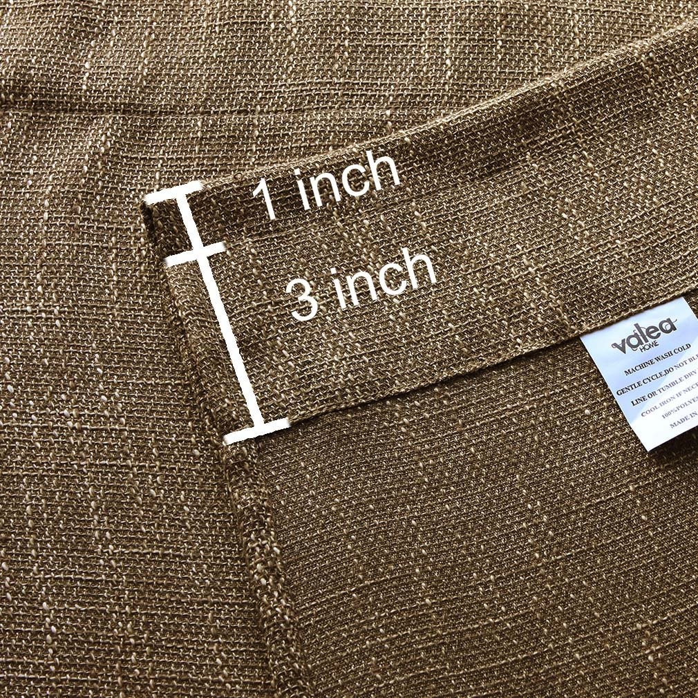 Soft Burlap Natural Tan Rod Pocket Window Curtain Panels for Living Room, 37 …